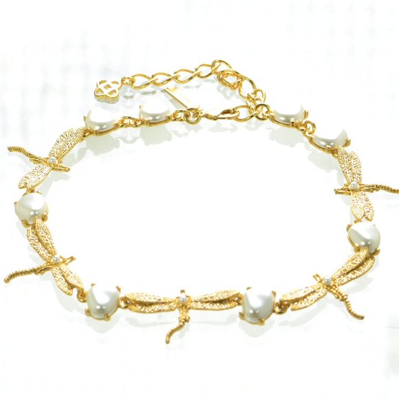 Oscar de la RentaPearly Crystal Pave Dragonfly Necklace